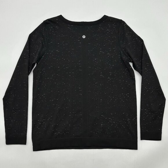 Lululemon Swiftly Tech Long Sleeve Breeze Size 8 Black / White Relaxed Fit Shirt - Picture 7 of 10